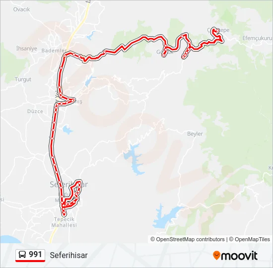 991 Bus Line Map