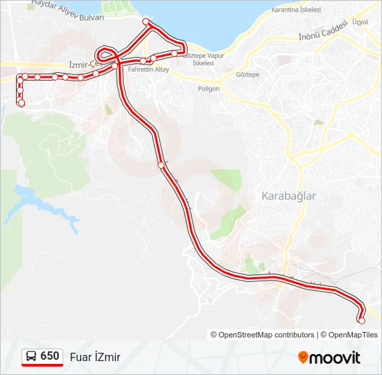 650 Bus Line Map
