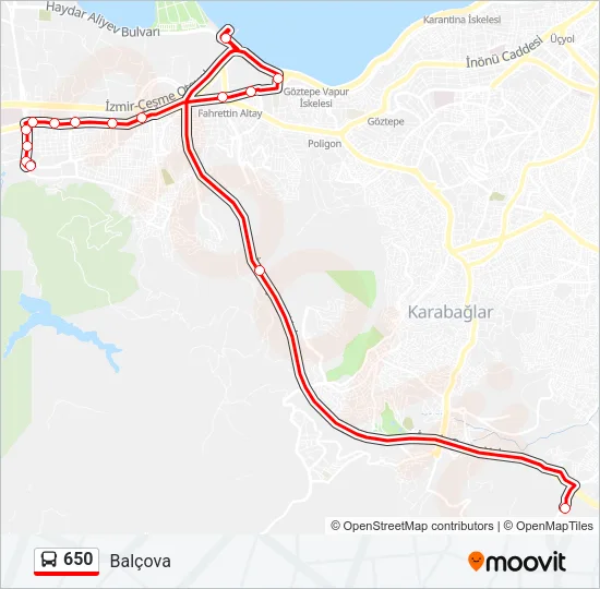 650 Bus Line Map