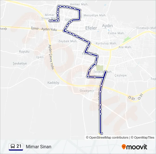 21 Bus Line Map
