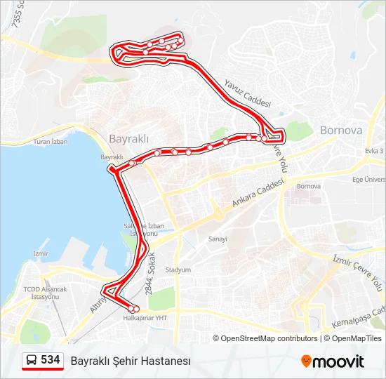 534 Bus Line Map