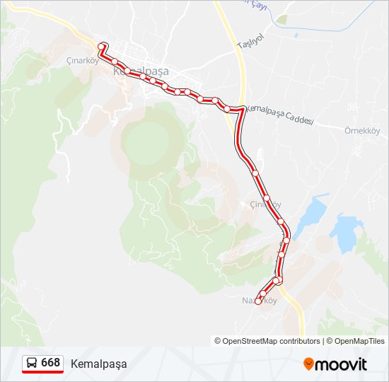 668 bus Line Map