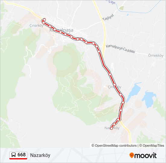 668 bus Line Map