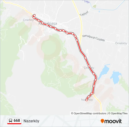 668 Bus Line Map