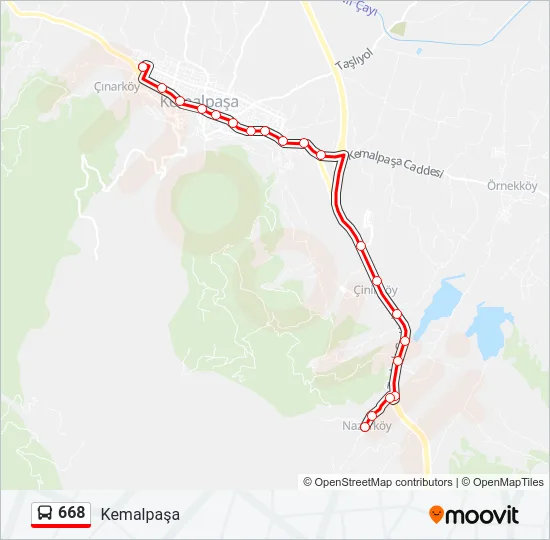 668 Bus Line Map