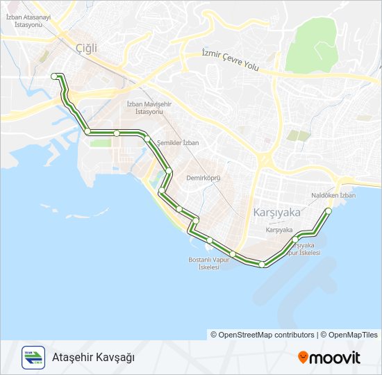 T1 tramvay Hattı Haritası