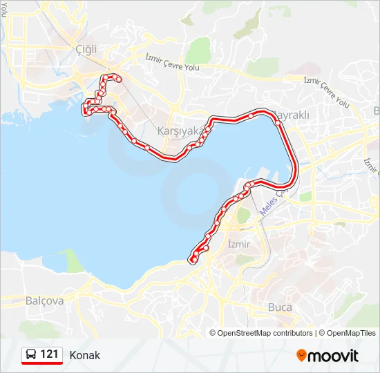 121 Bus Line Map