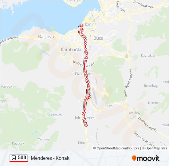 508 bus Line Map