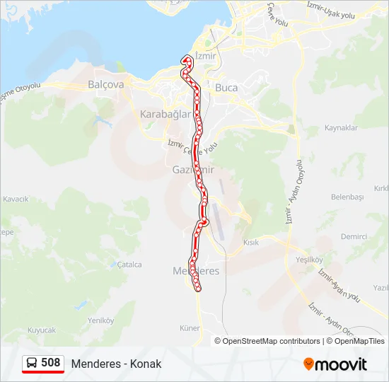 508 Bus Line Map