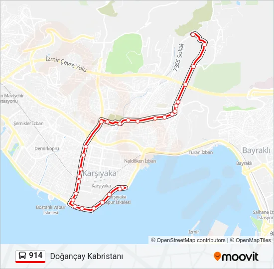 914 Bus Line Map