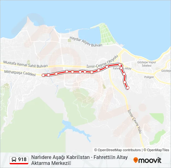918 Bus Line Map