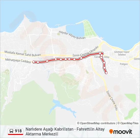 918 Bus Line Map