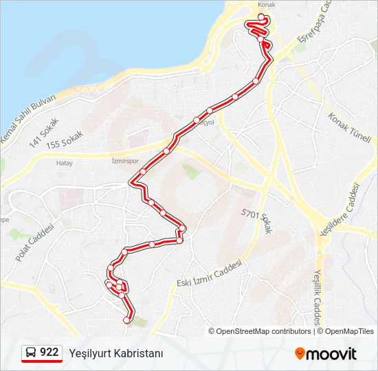 922 Bus Line Map