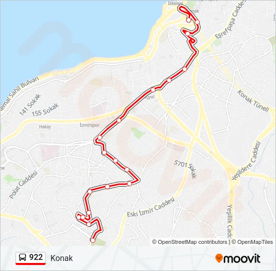 922 Bus Line Map