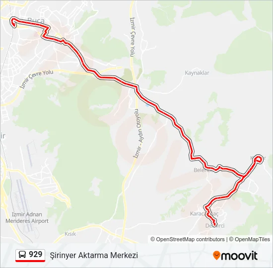929 Bus Line Map