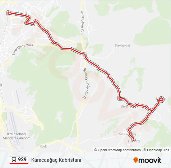 929 Bus Line Map