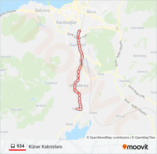 934 Bus Line Map