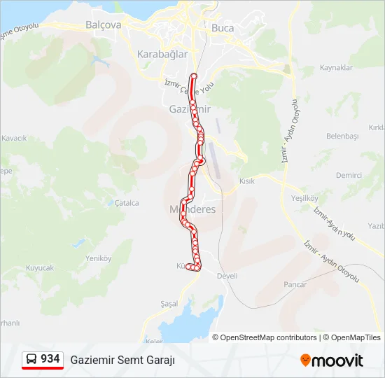 934 Bus Line Map
