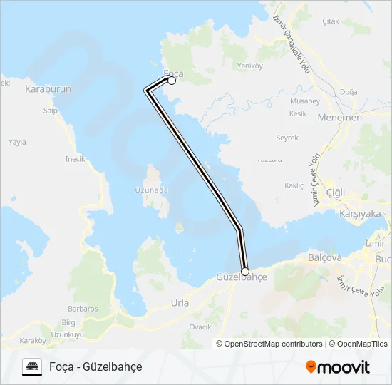 GÜZELBAHÇE - FOÇA  Line Map