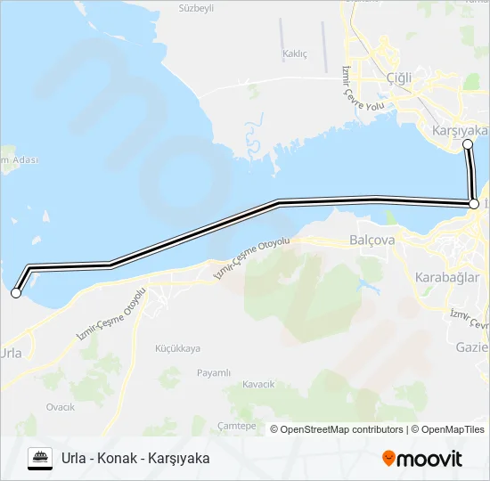 KARŞIYAKA - KONAK - URLA  Line Map