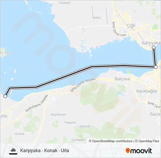 KARŞIYAKA - KONAK - URLA  Line Map