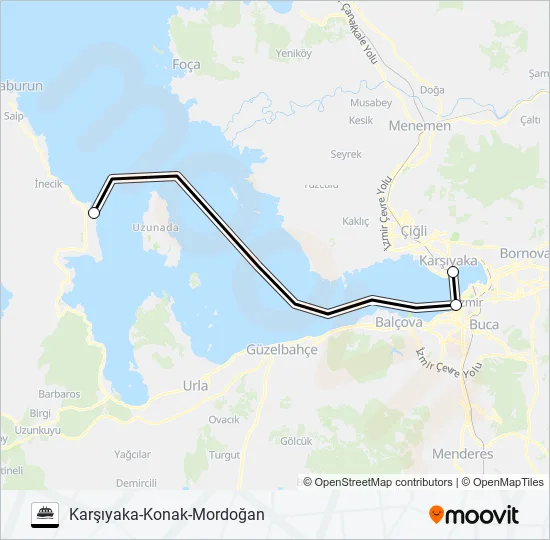 KARŞIYAKA-KONAK-MORDOĞAN  Line Map