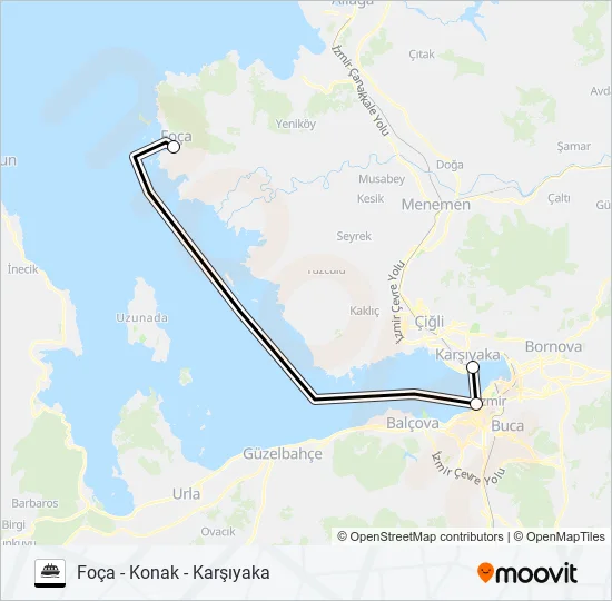 KONAK - KARŞIYAKA - FOÇA  Line Map