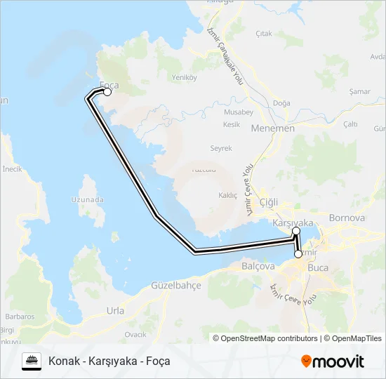 KONAK - KARŞIYAKA - FOÇA  Line Map