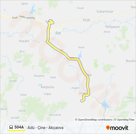 504A Bus Line Map