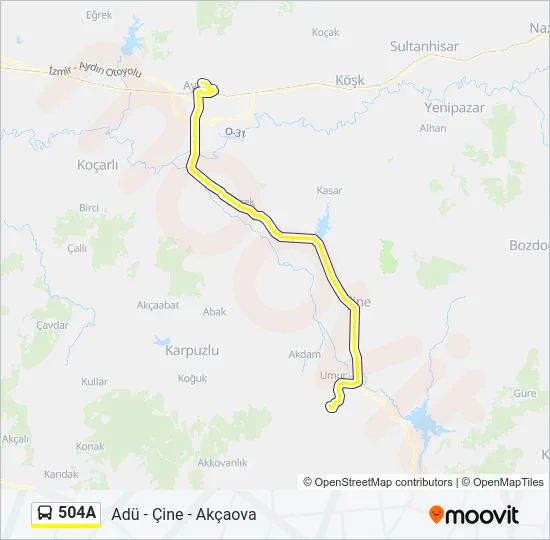 504A Bus Line Map