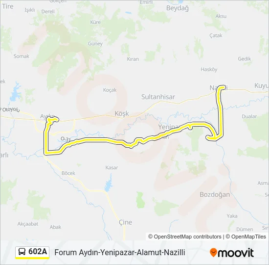 602A Bus Line Map