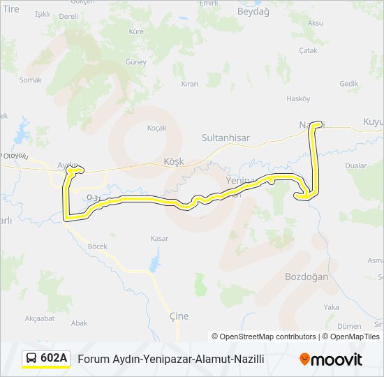 602A bus Line Map