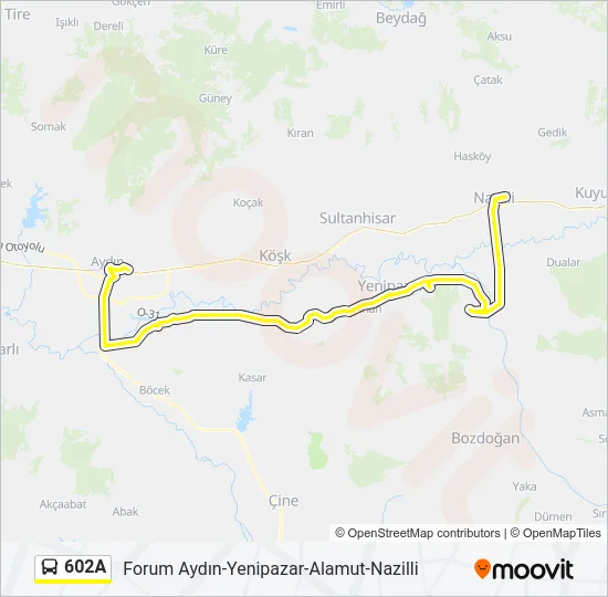 602A Bus Line Map