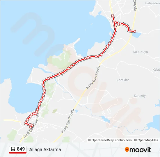 849 Bus Line Map