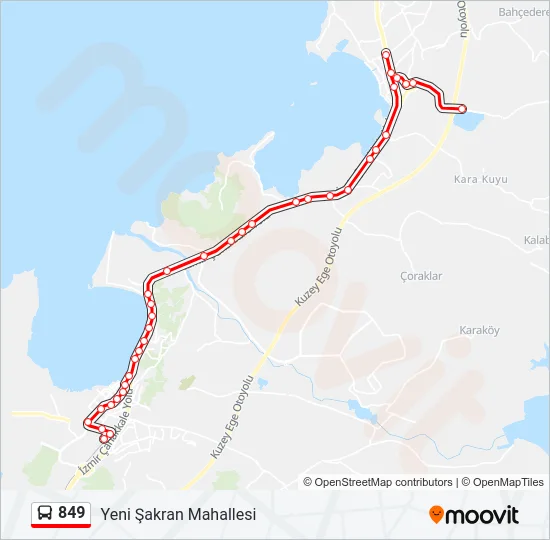 849 Bus Line Map
