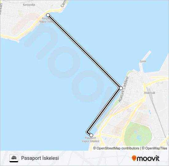 KARŞIYAKA - PASAPORT - ALSANCAK - KARŞIYAKA | KARŞIYAKA - ALSANCAK -  PASAPORT - KARŞIYAKA Ferry Line Map