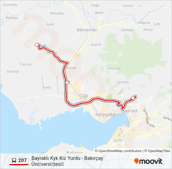 207 Bus Line Map