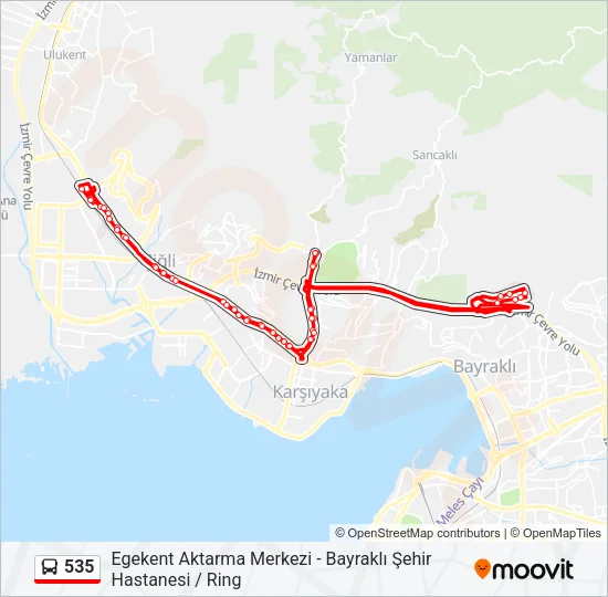535 Bus Line Map