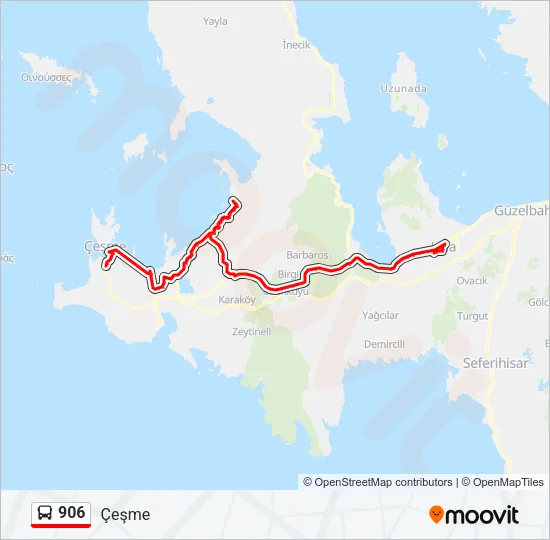 906 Bus Line Map