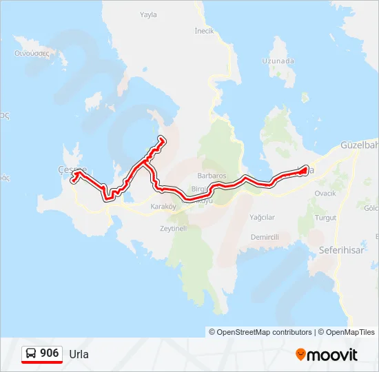 906 Bus Line Map