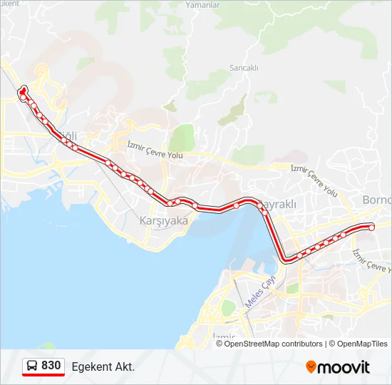 830 Bus Line Map