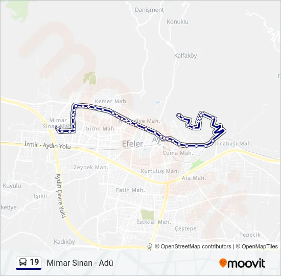 19 Bus Line Map