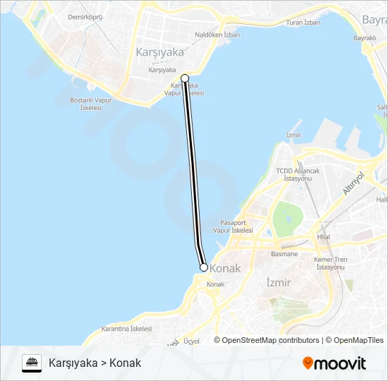 KARŞIYAKA - KONAK  Line Map