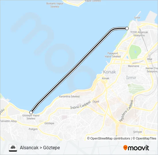 ALSANCAK - GÖZTEPE  Line Map