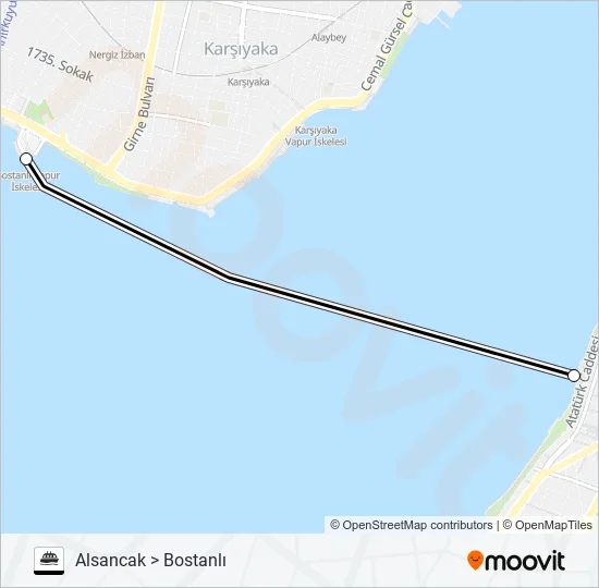 ALSANCAK - BOSTANLI  Line Map