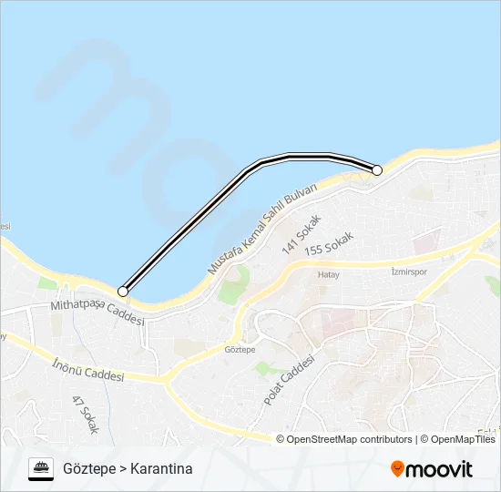 GÖZTEPE - KARANTINA  Line Map