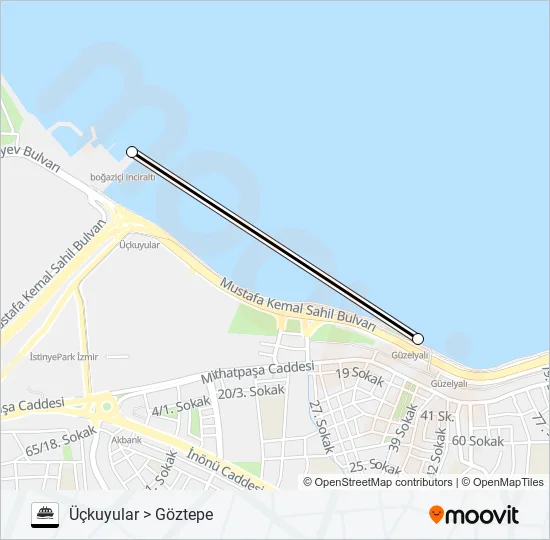 GÖZTEPE - ÜÇKUYULAR  Line Map