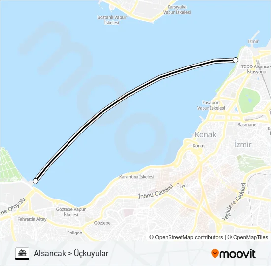 ALSANCAK - ÜÇKUYULAR  Line Map