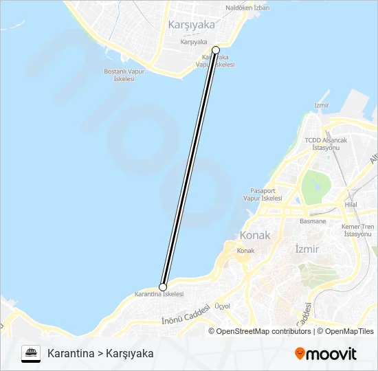 KARANTINA - KARŞIYAKA  Line Map