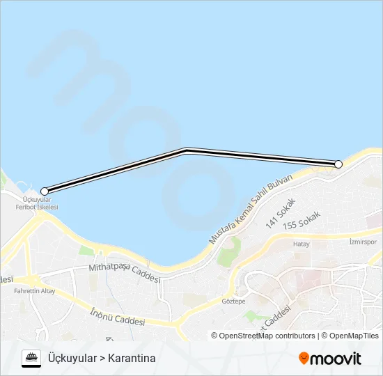 KARANTINA - ÜÇKUYULAR  Line Map